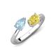 4 - Afra 1.60 ctw Aquamarine Pear Shape (7x5 mm) & Yellow Sapphire Oval Shape (7x5 mm) Toi Et Moi Engagement Ring 