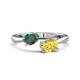 1 - Afra 1.86 ctw Lab Created Alexandrite Pear Shape (7x5 mm) & Yellow Sapphire Oval Shape (7x5 mm) Toi Et Moi Engagement Ring 
