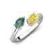 4 - Afra 1.86 ctw Lab Created Alexandrite Pear Shape (7x5 mm) & Yellow Sapphire Oval Shape (7x5 mm) Toi Et Moi Engagement Ring 