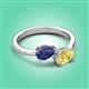 3 - Afra 1.60 ctw Iolite Pear Shape (7x5 mm) & Yellow Sapphire Oval Shape (7x5 mm) Toi Et Moi Engagement Ring 