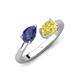 4 - Afra 1.60 ctw Iolite Pear Shape (7x5 mm) & Yellow Sapphire Oval Shape (7x5 mm) Toi Et Moi Engagement Ring 