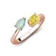 4 - Afra 1.35 ctw Opal Pear Shape (7x5 mm) & Yellow Sapphire Oval Shape (7x5 mm) Toi Et Moi Engagement Ring 
