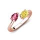 4 - Afra 1.70 ctw Pink Tourmaline Pear Shape (7x5 mm) & Yellow Sapphire Oval Shape (7x5 mm) Toi Et Moi Engagement Ring 