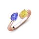4 - Afra 1.75 ctw Tanzanite Pear Shape (7x5 mm) & Yellow Sapphire Oval Shape (7x5 mm) Toi Et Moi Engagement Ring 