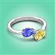 3 - Afra 1.75 ctw Tanzanite Pear Shape (7x5 mm) & Yellow Sapphire Oval Shape (7x5 mm) Toi Et Moi Engagement Ring 