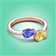 3 - Afra 1.75 ctw Tanzanite Pear Shape (7x5 mm) & Yellow Sapphire Oval Shape (7x5 mm) Toi Et Moi Engagement Ring 