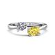 1 - Afra 1.90 ctw White Sapphire Pear Shape (7x5 mm) & Yellow Sapphire Oval Shape (7x5 mm) Toi Et Moi Engagement Ring 