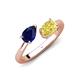 4 - Afra 1.90 ctw Pink Sapphire Pear Shape (7x5 mm) & Yellow Sapphire Oval Shape (7x5 mm) Toi Et Moi Engagement Ring 