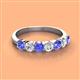 2 - Kathleen 3.40 mm Round Tanzanite and Lab Grown Diamond Wedding Band 