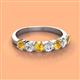 2 - Kathleen 3.40 mm Round Citrine and Lab Grown Diamond Wedding Band 