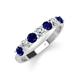 3 - Kathleen 3.40 mm Round Blue Sapphire and Lab Grown Diamond Wedding Band 