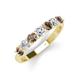 3 - Kathleen 3.40 mm Round Smoky Quartz and Lab Grown Diamond Wedding Band 