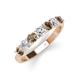 3 - Kathleen 3.40 mm Round Smoky Quartz and Lab Grown Diamond Wedding Band 