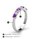 4 - Kathleen 3.40 mm Round Amethyst and Lab Grown Diamond Wedding Band 