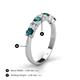 4 - Kathleen 3.40 mm Round London Blue Topaz and Lab Grown Diamond Wedding Band 