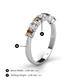 4 - Kathleen 3.40 mm Round Smoky Quartz and Lab Grown Diamond Wedding Band 