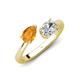 4 - Afra 1.45 ctw Citrine Pear Shape (7x5 mm) & IGI Certified Lab Grown Diamond Oval Shape (7x5 mm) Toi Et Moi Engagement Ring 