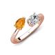 4 - Afra 1.45 ctw Citrine Pear Shape (7x5 mm) & IGI Certified Lab Grown Diamond Oval Shape (7x5 mm) Toi Et Moi Engagement Ring 
