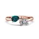 1 - Afra 1.85 ctw London Blue Topaz Pear Shape (7x5 mm) & White Sapphire Oval Shape (7x5 mm) Toi Et Moi Engagement Ring 