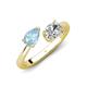 4 - Afra 1.60 ctw Aquamarine Pear Shape (7x5 mm) & White Sapphire Oval Shape (7x5 mm) Toi Et Moi Engagement Ring 