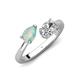 4 - Afra 1.35 ctw Opal Pear Shape (7x5 mm) & White Sapphire Oval Shape (7x5 mm) Toi Et Moi Engagement Ring 