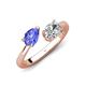 4 - Afra 1.75 ctw Tanzanite Pear Shape (7x5 mm) & White Sapphire Oval Shape (7x5 mm) Toi Et Moi Engagement Ring 