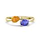 1 - Afra 1.50 ctw Citrine Pear Shape (7x5 mm) & Tanzanite Oval Shape (7x5 mm) Toi Et Moi Engagement Ring 