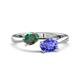 1 - Afra 1.71 ctw Lab Created Alexandrite Pear Shape (7x5 mm) & Tanzanite Oval Shape (7x5 mm) Toi Et Moi Engagement Ring 