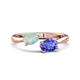 1 - Afra 1.20 ctw Opal Pear Shape (7x5 mm) & Tanzanite Oval Shape (7x5 mm) Toi Et Moi Engagement Ring 