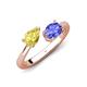 4 - Afra 1.75 ctw Yellow Sapphire Pear Shape (7x5 mm) & Tanzanite Oval Shape (7x5 mm) Toi Et Moi Engagement Ring 