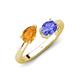 4 - Afra 1.50 ctw Citrine Pear Shape (7x5 mm) & Tanzanite Oval Shape (7x5 mm) Toi Et Moi Engagement Ring 