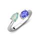 4 - Afra 1.20 ctw Opal Pear Shape (7x5 mm) & Tanzanite Oval Shape (7x5 mm) Toi Et Moi Engagement Ring 