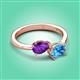 3 - Afra 1.65 ctw Amethyst Pear Shape (7x5 mm) & Blue Topaz Oval Shape (7x5 mm) Toi Et Moi Engagement Ring 