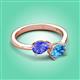 3 - Afra 1.75 ctw Tanzanite Pear Shape (7x5 mm) & Blue Topaz Oval Shape (7x5 mm) Toi Et Moi Engagement Ring 