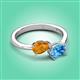 3 - Afra 1.65 ctw Citrine Pear Shape (7x5 mm) & Blue Topaz Oval Shape (7x5 mm) Toi Et Moi Engagement Ring 