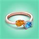 3 - Afra 1.65 ctw Citrine Pear Shape (7x5 mm) & Blue Topaz Oval Shape (7x5 mm) Toi Et Moi Engagement Ring 