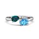 1 - Afra 1.85 ctw London Blue Topaz Pear Shape (7x5 mm) & Blue Topaz Oval Shape (7x5 mm) Toi Et Moi Engagement Ring 