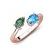 4 - Afra 1.86 ctw Lab Created Alexandrite Pear Shape (7x5 mm) & Blue Topaz Oval Shape (7x5 mm) Toi Et Moi Engagement Ring 