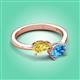 3 - Afra 1.90 ctw Yellow Sapphire Pear Shape (7x5 mm) & Blue Topaz Oval Shape (7x5 mm) Toi Et Moi Engagement Ring 