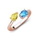 4 - Afra 1.90 ctw Yellow Sapphire Pear Shape (7x5 mm) & Blue Topaz Oval Shape (7x5 mm) Toi Et Moi Engagement Ring 
