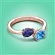 3 - Afra 1.60 ctw Iolite Pear Shape (7x5 mm) & Blue Topaz Oval Shape (7x5 mm) Toi Et Moi Engagement Ring 