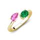 4 - Afra 1.70 ctw Pink Sapphire Pear Shape (7x5 mm) & Emerald Oval Shape (7x5 mm) Toi Et Moi Engagement Ring 