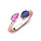 4 - Afra 1.57 ctw Pink Sapphire Pear Shape (7x5 mm) & Iolite Oval Shape (7x5 mm) Toi Et Moi Engagement Ring 