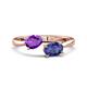 1 - Afra 1.32 ctw Amethyst Pear Shape (7x5 mm) & Iolite Oval Shape (7x5 mm) Toi Et Moi Engagement Ring 