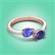 3 - Afra 1.42 ctw Tanzanite Pear Shape (7x5 mm) & Iolite Oval Shape (7x5 mm) Toi Et Moi Engagement Ring 