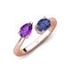 4 - Afra 1.32 ctw Amethyst Pear Shape (7x5 mm) & Iolite Oval Shape (7x5 mm) Toi Et Moi Engagement Ring 