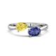 1 - Afra 1.57 ctw Yellow Sapphire Pear Shape (7x5 mm) & Iolite Oval Shape (7x5 mm) Toi Et Moi Engagement Ring 