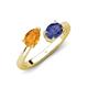 4 - Afra 1.32 ctw Citrine Pear Shape (7x5 mm) & Iolite Oval Shape (7x5 mm) Toi Et Moi Engagement Ring 