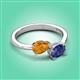 3 - Afra 1.32 ctw Citrine Pear Shape (7x5 mm) & Iolite Oval Shape (7x5 mm) Toi Et Moi Engagement Ring 