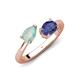4 - Afra 1.02 ctw Opal Pear Shape (7x5 mm) & Iolite Oval Shape (7x5 mm) Toi Et Moi Engagement Ring 